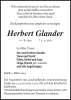 Herbert GLANDER Kaliß Traueranzeige
