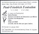 Paul-Friedrich FENTSAHM Alt Krenzlin Traueranzeige