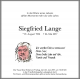 Siegfried LANGE Ludwigslust Traueranzeige
